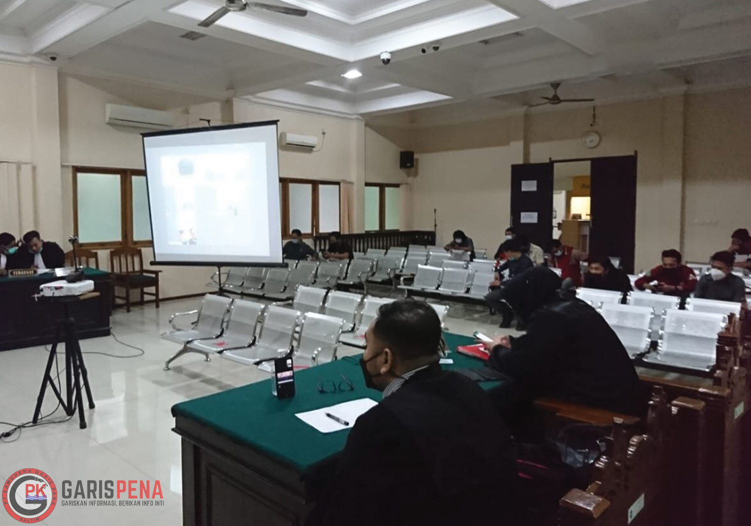 Proses persidangan terdakwa Wisnu Juliansyah di Pengadilan Negeri Samarinda, Rabu (14/4/2021).