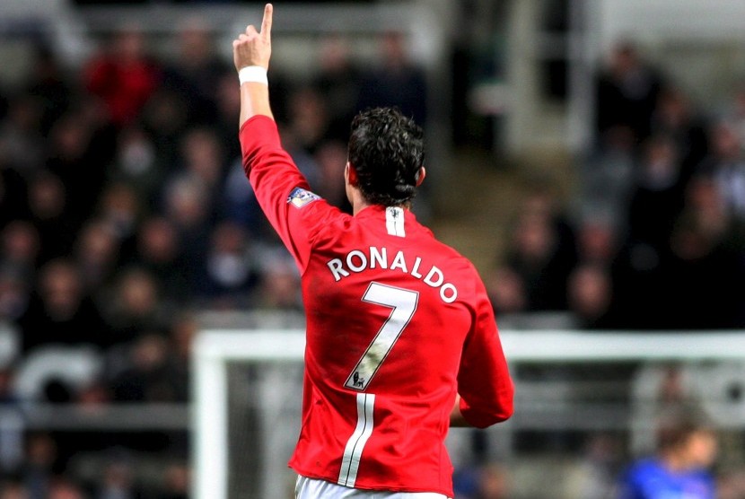 Cristiano Ronaldo ketika berseragam Manchester United.
