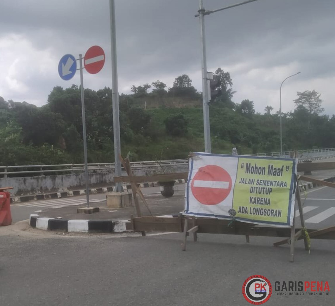 Dampak longsor yang terjadi tepat di dekat pilar Jembatan Mahkota II, Pemkot Samarinda akan menutup jembatan yang menghubungkan Kecamatan Palaran dan Sambutan, Senin (26/4/2021).