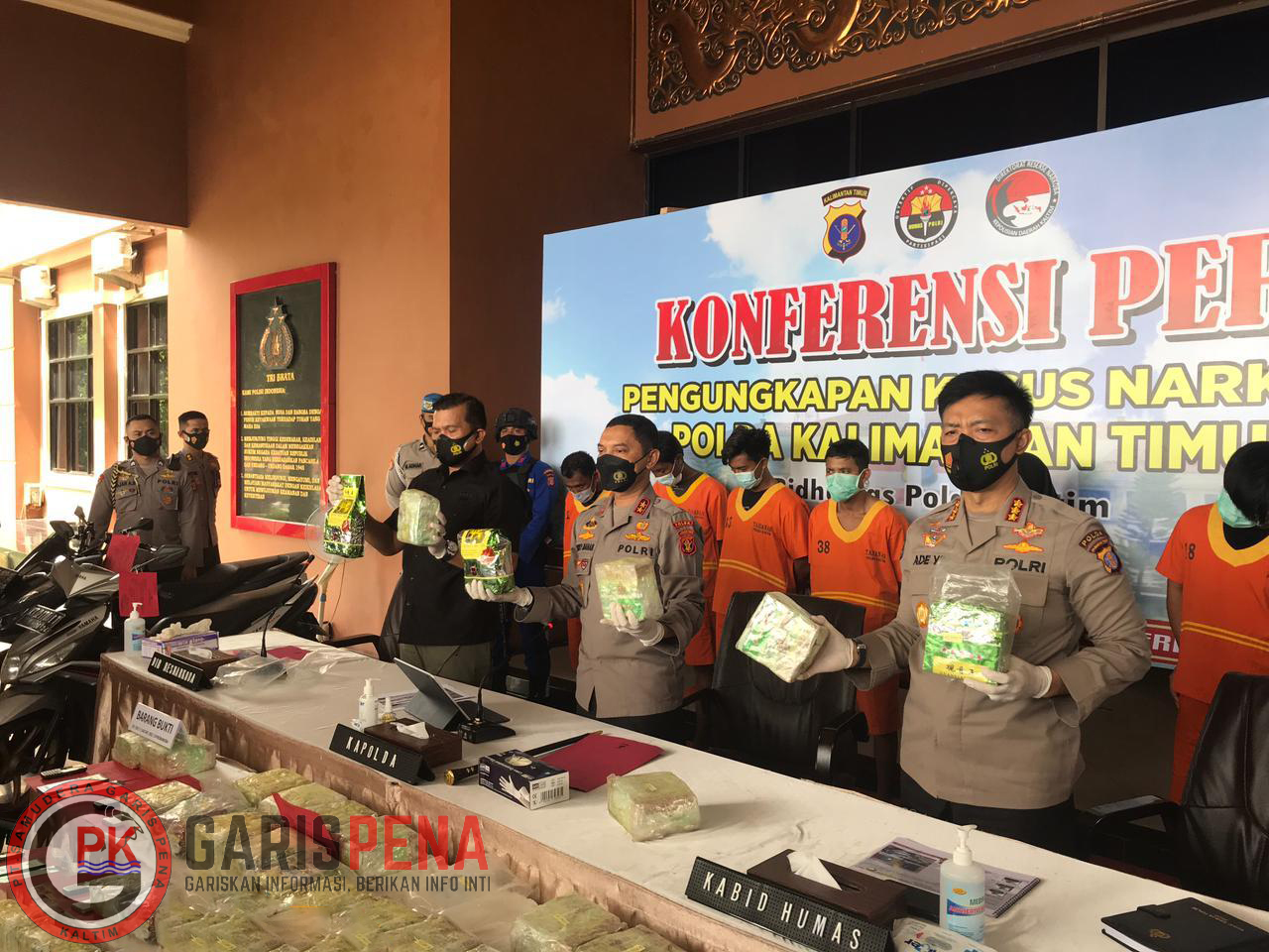 Polda Kaltim saat menggelar rilis tangkapan sabu 25 kilogram