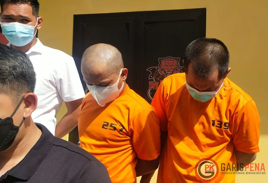 Foto : Polresta Samarinda Merilis 2 Tersanggka Pencurian Tugu di Sei Siring Samarinda