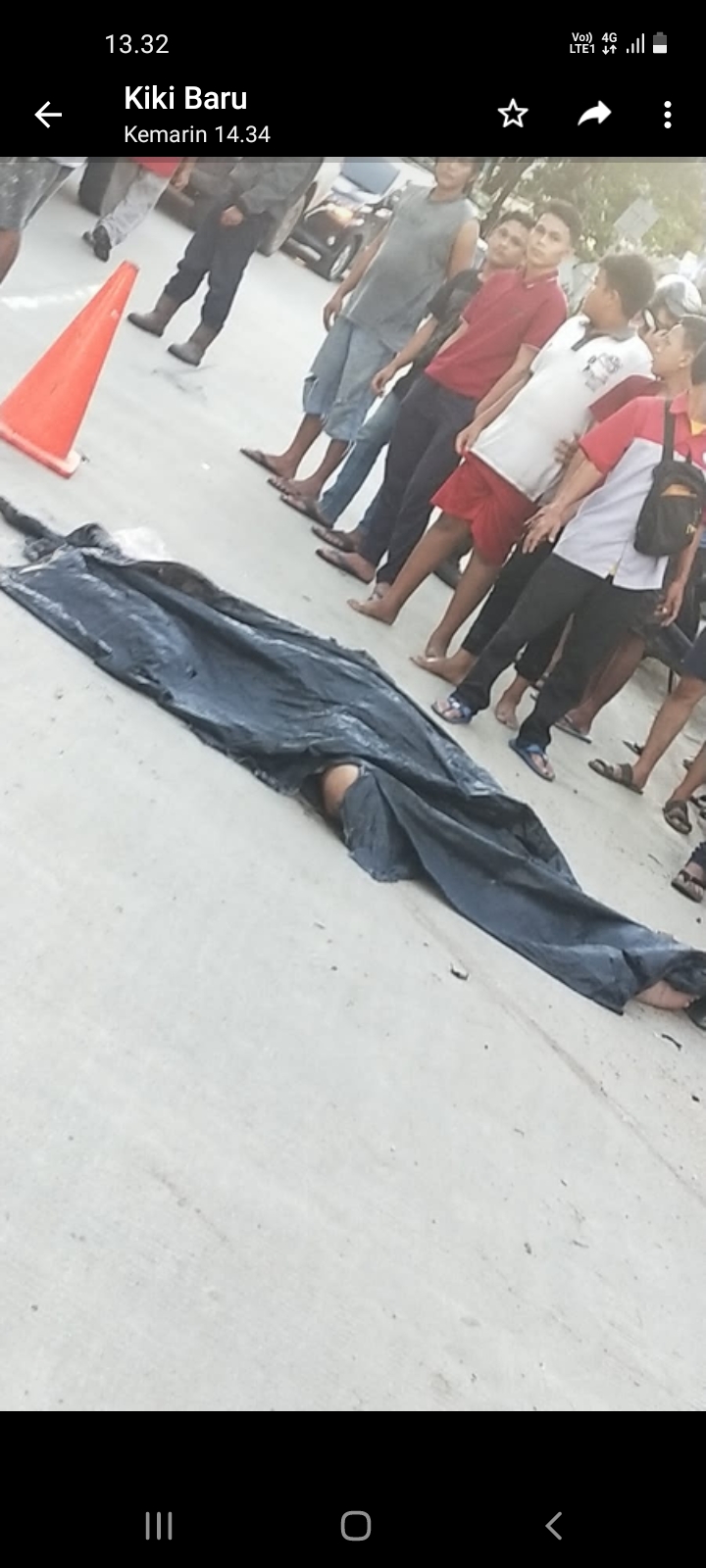 TEWAS: Korban ABC tewas seketika di tempat kejadian perkara, di Jalan P Suryanata