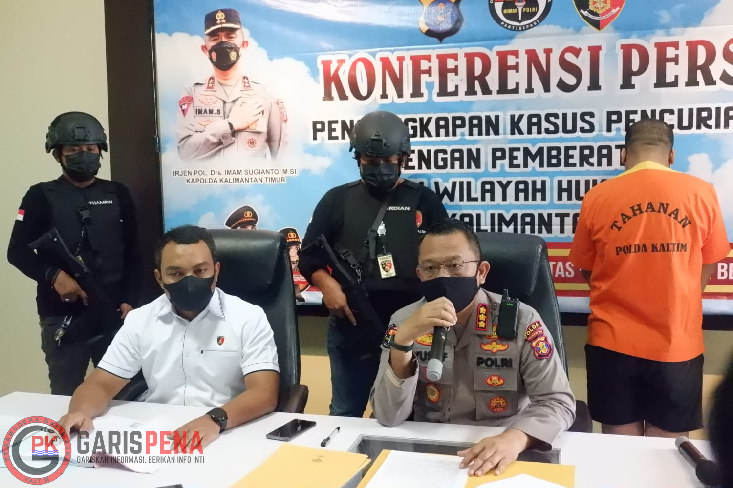 Foto: Polda Kaltim saat menggelar release pembobolan ATM di tiga Kota/Kabupaten di Kaltim (Istimewa)