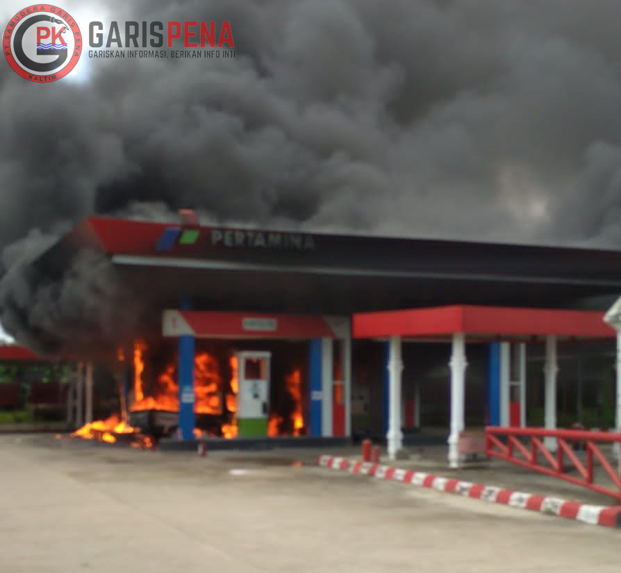 Foto: Kebakaran yang terjadi di SPBU di Samarinda (Istimewa)