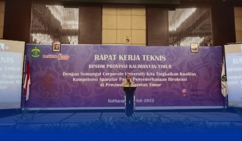 BUKA ACARA: Penjabat (Pj) Sekretaris Provinsi (Sekprov) Kalimantan Timur, Riza Indra Riadi mewakili Gubernur Kaltim saat membuka kegiatan pelatihan teknis