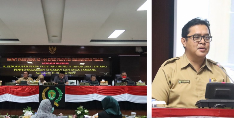 FOTO : Pemprov kaltim saat memberikan tanggapan di rapat paripurna DPRD Kaltim kemarin.