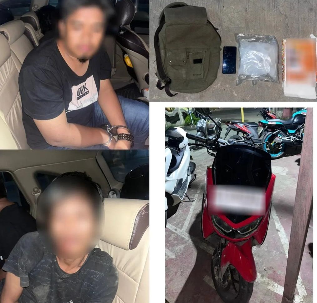 Foto: Dua pria saat ditangkap polisi bawa sabu 1,5 kilogram (Istimewa)