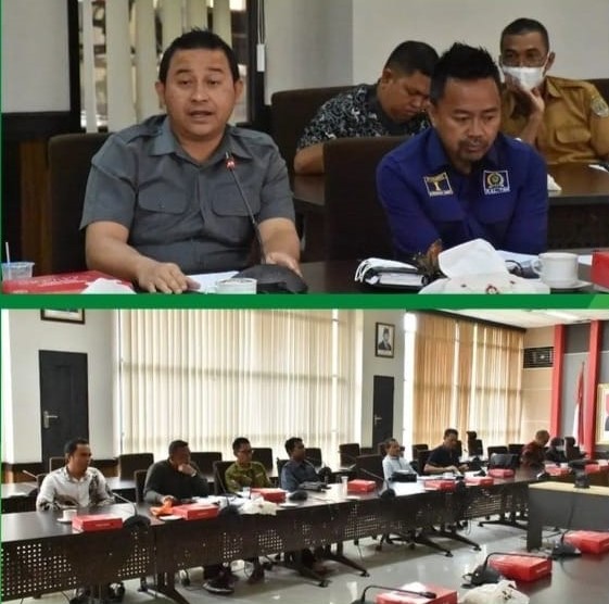 Foto : Anggota Komisi II DPRD Kaltim, Sapto Setyo Pramono (atas, kiri) saat pimpin rapat komisi II terkait permasalahan TBS.