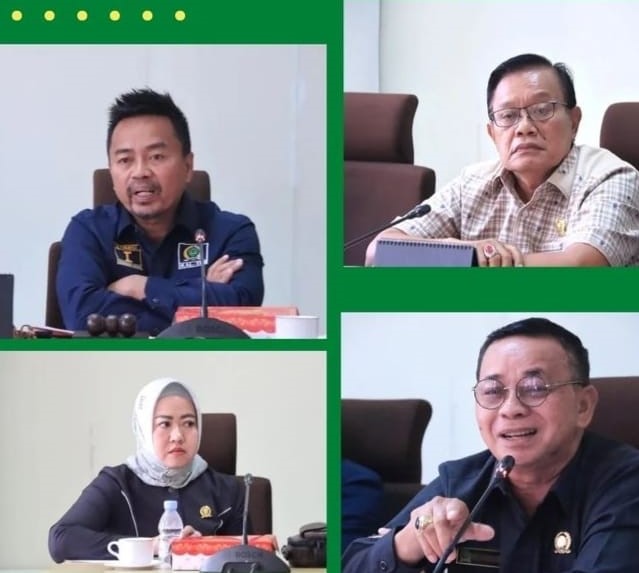 FOTO : Ketua Komisi I DPRD Kaltim (kiri, atas) saat pertemuan dengan para tokoh adat suku Dayak Se-Kaltim.