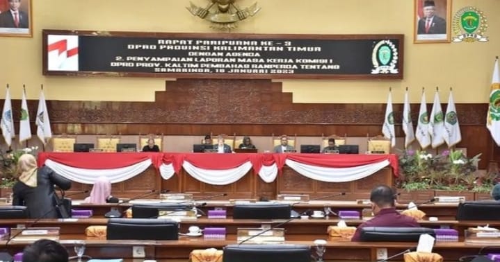 Foto : Suasana saat berlangsung nya rapat paripurna ke- III masa sidang I tahun 2023 saat sedang berlangsung kemarin.