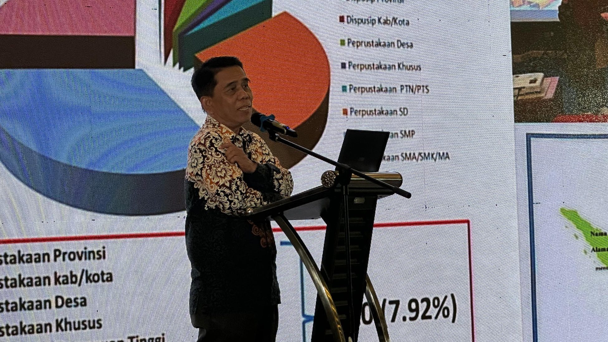 ACUNGI JEMPOL: Taufik berterima kasih atas kesigapan Disdikbud dalam mendukung penggunaan aplikasi SRIKANDI sebagai media pengarsipan digital.