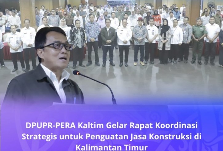 TINGKATKAN MUTU: Ujang Rachmad membuka rakor sub urusan jasa konstruksi kabupaten/kota se-Kaltim di PPU, Rabu (22/11).