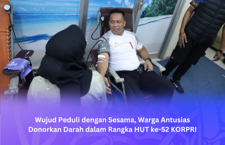 DONOR: Heminata jadi salah satu peserta ASN yang ikut mendonorkan darah dalam rangkaian HUT ke-52 Korpri di Kaltim.