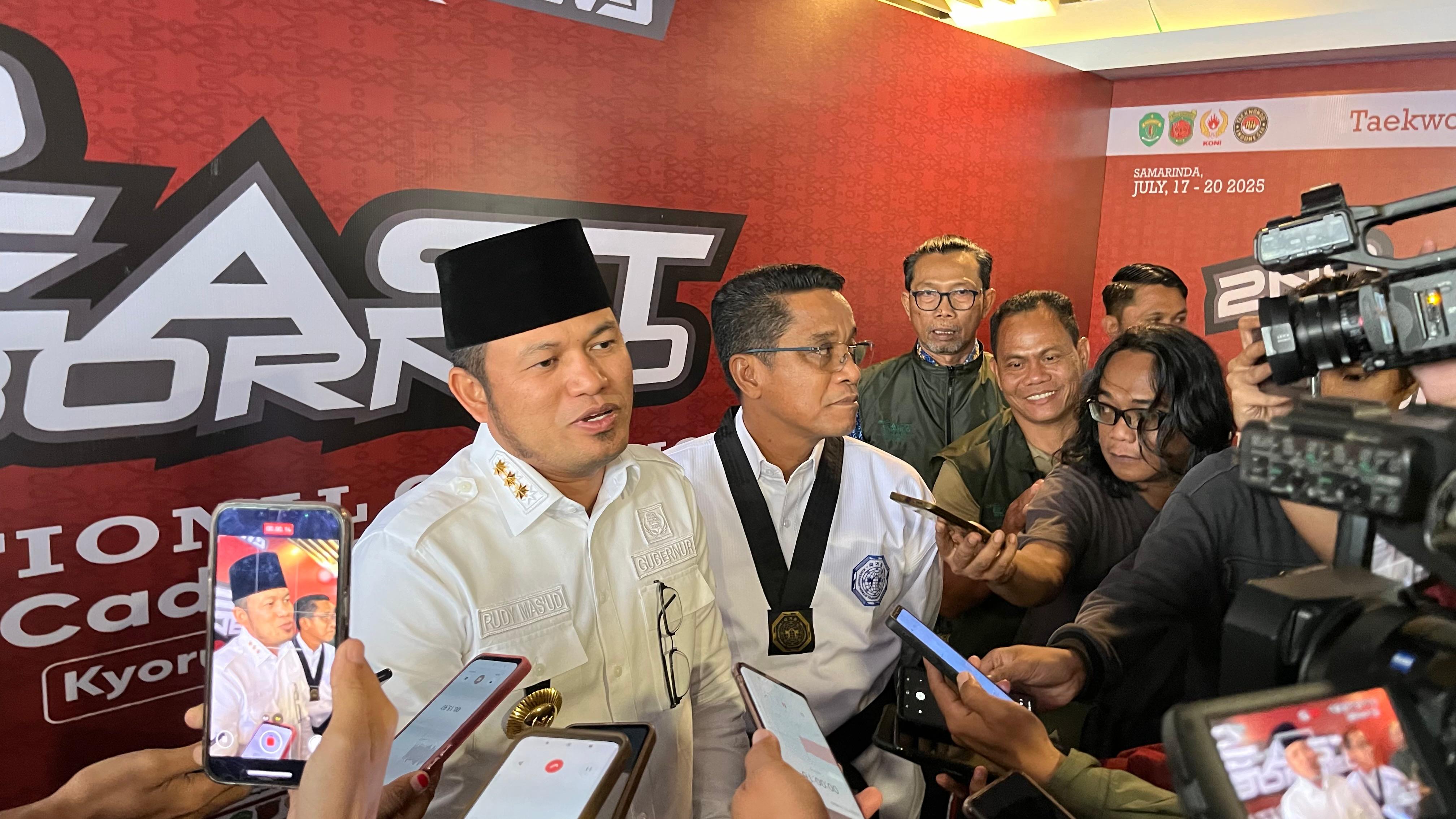 Gubernur Kaltim, Rudy Mas’ud, usai menghadiri gelaran 2nd East Borneo International Taekwondo Championship